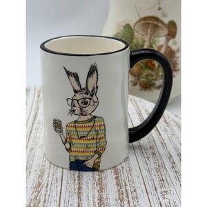 Hipster Bunny Rabbit Hare Animal Coffee Mug 17.5 oz by Signature Housewares NWOB